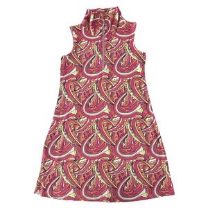 Lulu B Zip Swing Dress Pink Retro Sleeveless Performance UPF50 Small 70s‎ Resort